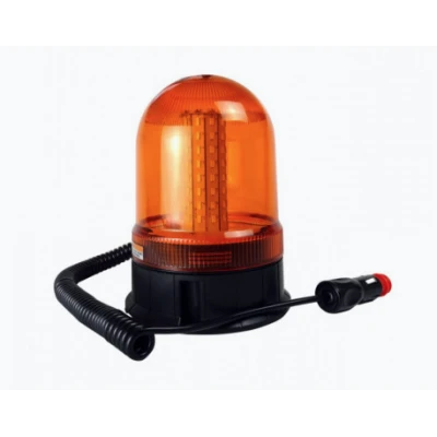 Girofar LED Galben 12 24V cu 80 LED baza magnetica mufa bricheta lampa avertizare Camion/Utilaje