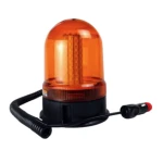 Girofar LED Galben 12 24V cu 80 LED baza magnetica mufa bricheta lampa avertizare Camion/Utilaje