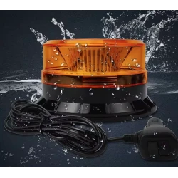 Girofar led efect de roatie 12v 24v cu magnet si mufa de bricheta lumina galbena