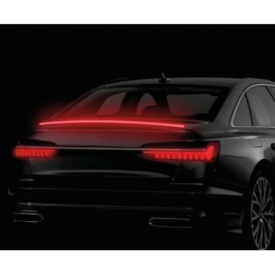 Banda LED spoiler auto 120cm cu frana pozitie si semnalizare fibra carbon 12V universal