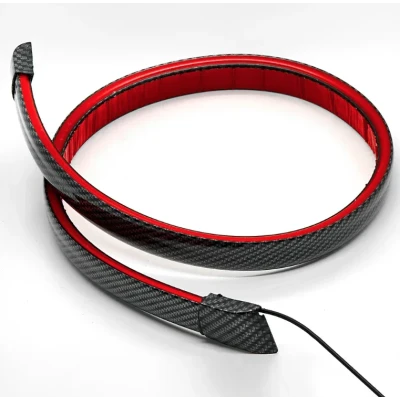 Banda LED spoiler auto 120cm cu frana pozitie si semnalizare fibra carbon 12V universal