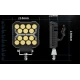 Proiector auto 14 LED Patrat 4inch alb si galben 12/24V IP67
