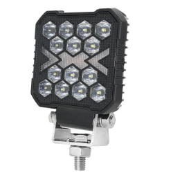 Proiector auto 14 LED Patrat 4inch alb si galben 12/24V IP67 cu sageti 26W