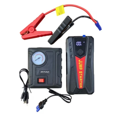 Starter auto portabil K41 de 12V cu compresor 18000mAh 2000A Power Bank lanterna LED
