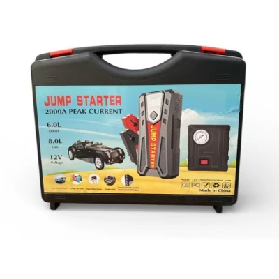 Starter auto portabil K41 de 12V cu compresor 18000mAh 2000A Power Bank lanterna LED