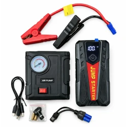 Starter auto portabil K41 de 12V cu compresor 18000mAh 2000A Power Bank lanterna LED