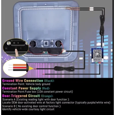 Kit Lumina ambientala de Plafon spate auto cu ambient symphony control touch si App