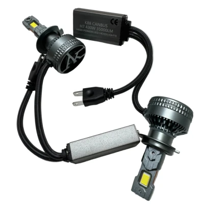 Set 2 Becuri LED Auto K88 H7 putere 430W de 35000LM CANBUS 6000K