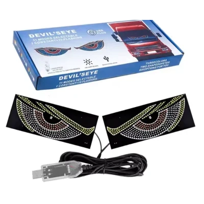 Set 2 Panouri LED Devil’s Eye RGB auto Lumina Decorativa USB