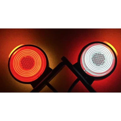 Set 2 lampi LED pentru gabarit cu lumina Rosie si Alba 12V 24V rotunde