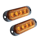 Set 2 Lampi laterale 4 LED Semnalizare Galbena 12 24V pozitie si stroboscop pentru camion remorca