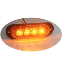 Set 2 Lampi laterale 4 LED Semnalizare Galbena 12 24V pozitie si stroboscop pentru camion remorca