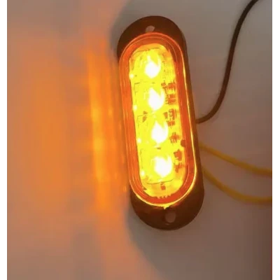 Set 2 Lampi laterale 4 LED Semnalizare Galbena 12 24V pozitie si stroboscop pentru camion remorca