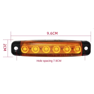 Set 2 Lampi laterale 6 LED Semnalizare Galbena 12 24V pozitie si stroboscop pentru camion remorca