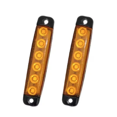 Set 2 Lampi laterale 6 LED Semnalizare Galbena 12 24V pozitie si stroboscop pentru camion remorca