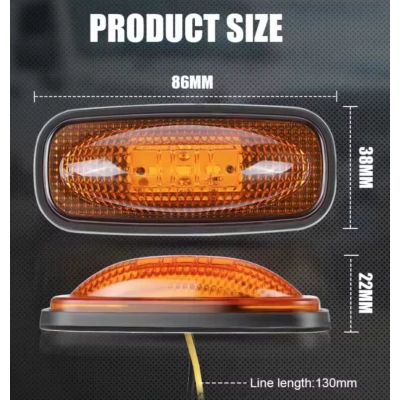 Set 2 Lampi Led de gabarit 12v 24v lumina portocalie ovale