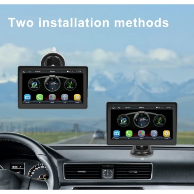 Navigatie 10inch Ecran Auto Portabil cu wireless CarPlay si android auto bluetooth FM transmitator intrare camera Marsarier 12V