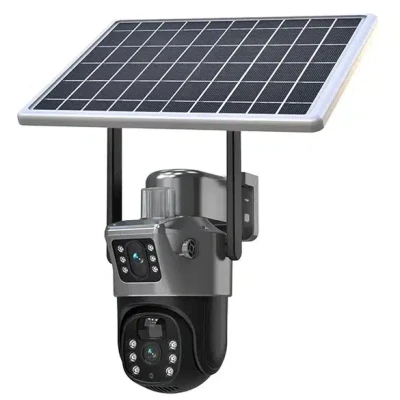 Camera de supraveghere video dubla 4G rezolutie 8MP 4K cu Panou Solar inclus GRI 12 LED
