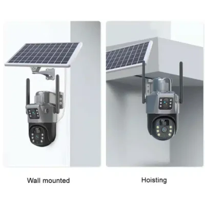 Camera de supraveghere video dubla 4G rezolutie 8MP 4K cu Panou Solar inclus GRI 12 LED