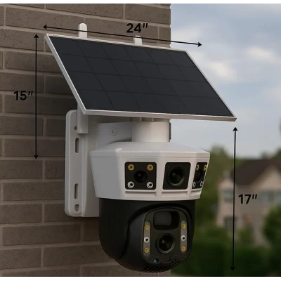 Camera de supraveghere solara WiFi 8MP 4K cu Panou Solar 14 LED PTZ Rotire Automata Vedere Nocturna Detectie Miscare
