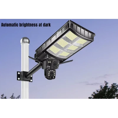 Lampa solara stradala cu camera supraveghere incorporata 4G 8MP 4K Vedere Nocturna Detectie Miscare
