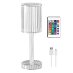 Lampa acrilica tip cristal RGB 16 culori reincarcabila USB control tactil si telecomanda