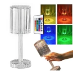 Lampa acrilica tip cristal RGB 16 culori reincarcabila USB control tactil si telecomanda