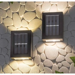 Set 2 lampi solare de perete cu iluminare sus jos lumina calda