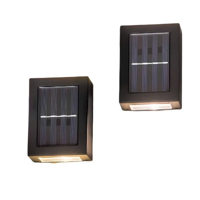 Set 2 lampi solare de perete cu iluminare sus jos lumina calda