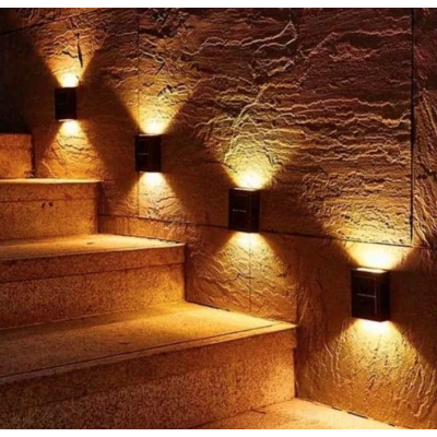 Set 2 lampi solare de perete cu iluminare sus jos lumina calda