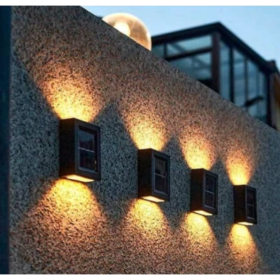 Set 2 lampi solare de perete cu iluminare sus jos lumina calda