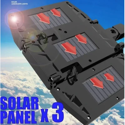 Lampa solara tripla COB cu senzor de miscare si telecomanda