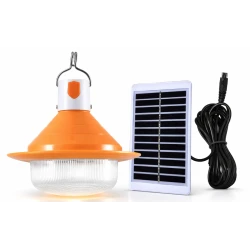 Lampa solara pentru camping UFO cu bec si panou solar iluminare LED cu senzor de lumina