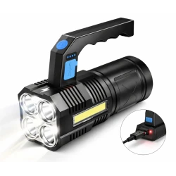 Lanterna de mana F907 cu 4 LED si COB lateral