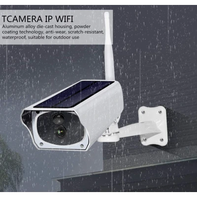 Camera de supraveghere IP Wireless de Exterior Full HD cu Panou Solar ALB