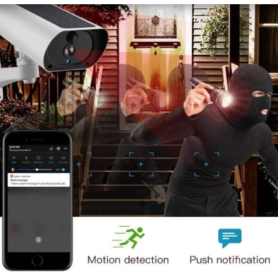 Camera de supraveghere IP Wireless de Exterior Full HD cu Panou Solar ALB