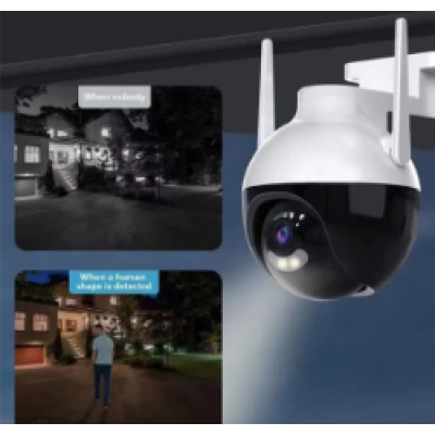 Camera inteligenta de Supraveghere cu Unghi Wide HD 4MP Rotunda Alba