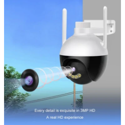 Camera inteligenta de Supraveghere cu Unghi Wide HD 4MP Rotunda Alba