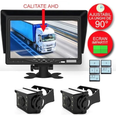 Kit marsarier cu camera AHD si display de 7inch camioane autocare bus uri