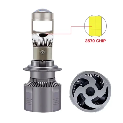 Set 2 becuri LED auto H7 cu Lupa CANBUS alb rece