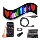 Panou auto afisaj cu led flexibil RGB programabil prin bluetooth si telecomanda 150cm