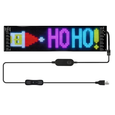 Panou auto afisaj cu led flexibil RGB programabil prin bluetooth si telecomanda 150cm