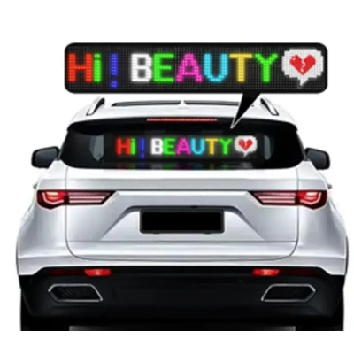 Panou auto afisaj cu led flexibil RGB programabil prin bluetooth si telecomanda 150cm
