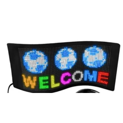 Panou auto afisaj cu led flexibil RGB programabil prin bluetooth si telecomanda 150cm