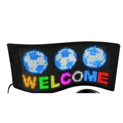 Panou auto afisaj cu led flexibil RGB programabil prin bluetooth si telecomanda 150cm