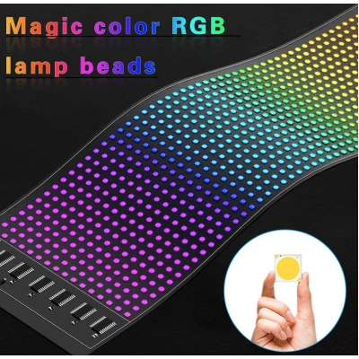 Panou LED RGB Auto 80x2 cm Flexibil Control Bluetooth prin Aplicatie + Telecomanda