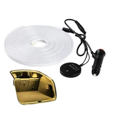 Banda LED portbagaj auto 5M cu senzor si alimentare la bricheta Iluminare Calda 12V