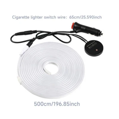 Banda LED portbagaj auto 5M cu senzor si alimentare la bricheta Iluminare Calda 12V