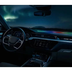 Banda LED ambient auto 150cm control din aplicatie lumina dinamica RGB montare bord parbriz