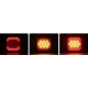 Lampa LED spate auto 12V/24V Stop + Pozitie design patrat lumina rosie si portocalie